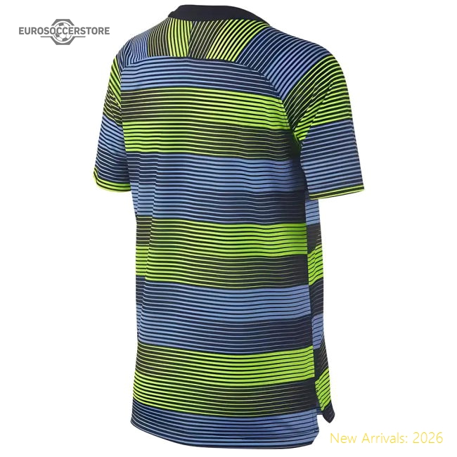2018-2019 Man City Nike Pre-Match Training Shirt (Volt-blue)-Football Shirts Shop