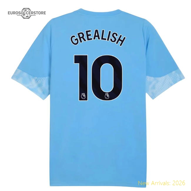 2025-2026 Man City Training Jersey (Light Blue) - Kids (Grealish 10)-Football Shirts Shop
