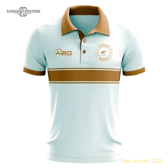 Cyprus Concept Stripe Polo Shirt (White)-Football Shirts Shop