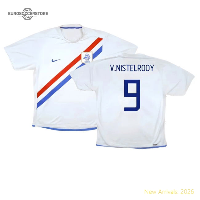 Holland 2006-08 Away Shirt ((Very Good) S) (V.Nistelrooy 9)-Football Shirts Shop