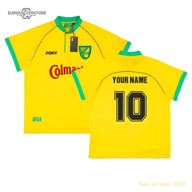 1997-1999 Norwich City Home Pony Reissue Shirt (Your Name)-Football Shirts Shop