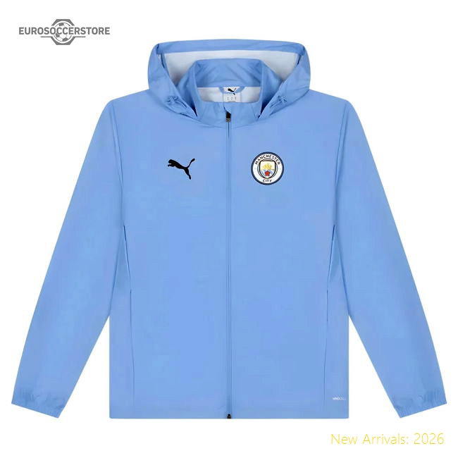 2025-2026 Man City Training All-Weather Jacket (Light Blue)-Football Shirts Shop