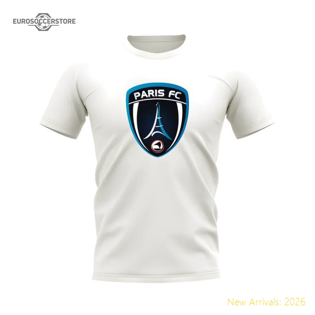 Paris FC Badge T-Shirt (White)-Football Shirts Shop