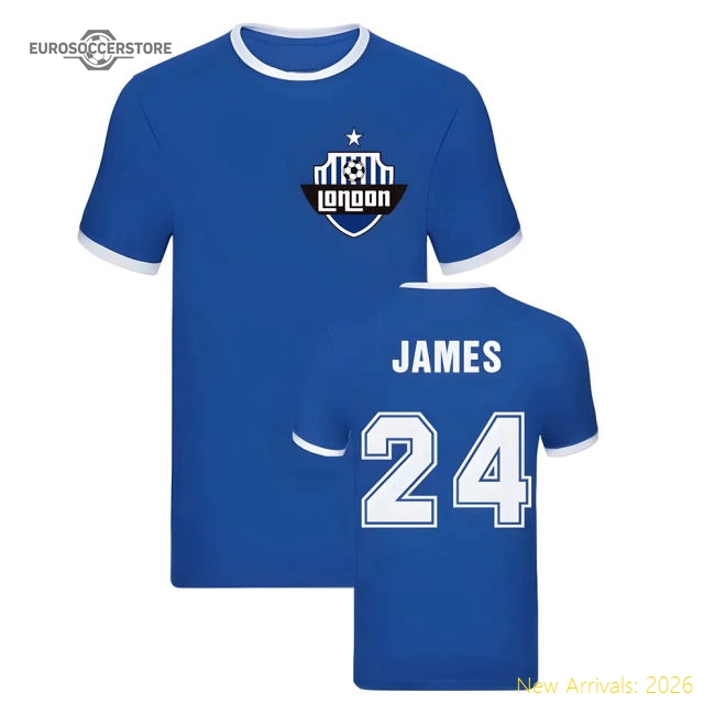 Reece James Ringer Tee (Blue)-Football Shirts Shop