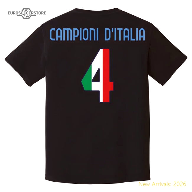 Forza Napoli Campioni T-Shirt (Black)-Football Shirts Shop