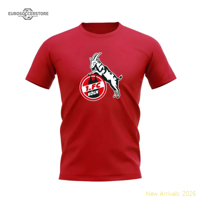 FC Koln Badge T-Shirt (Red)-Football Shirts Shop