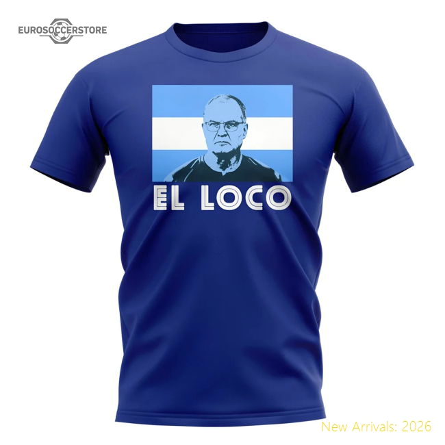 Marcelo Bielsa El Loco T-Shirt (Royal)-Football Shirts Shop