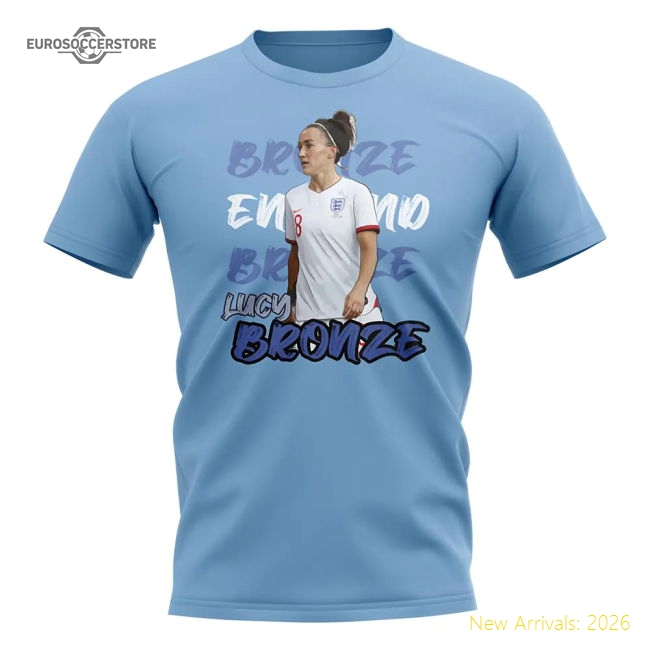 Lucy Bronze Graphic Player Tee (Sky)-Football Shirts Shop