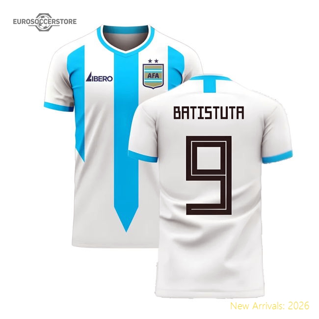 Argentina 2025-2026 Home Concept Football Kit (Libero) (BATISTUTA 9)-Football Shirts Shop