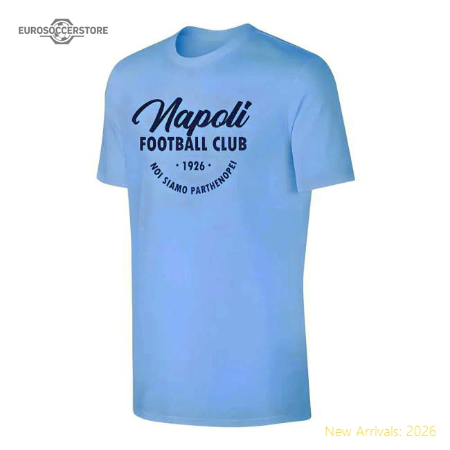 Napoli \'Script\' t-shirt - Light blue-Football Shirts Shop