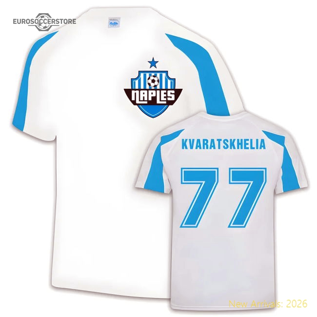 Napoli Sports Training Jersey (Khvicha Kvaratskhelia 77)-Football Shirts Shop