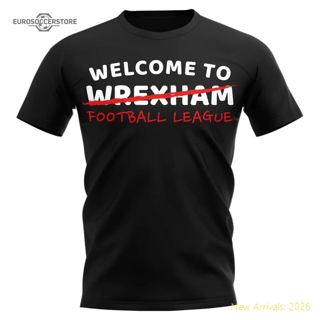 Wrexham Football League T-Shirt (Black)-Football Shirts Shop