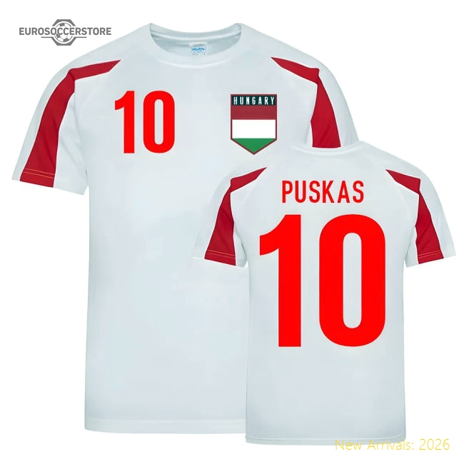 Ferenc Puskas Hungary Sports Training Jersey (White-Red)-Football Shirts Shop
