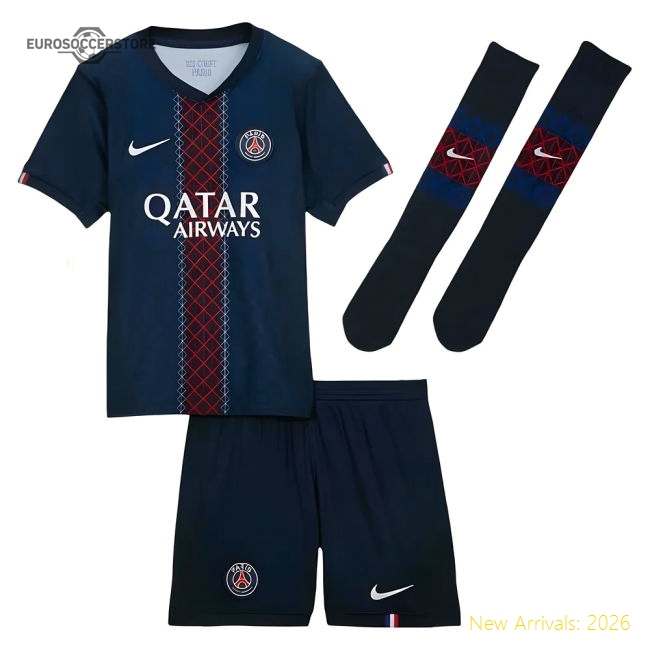 2025-2026 PSG Home Little Kids Mini Kit-Football Shirts Shop
