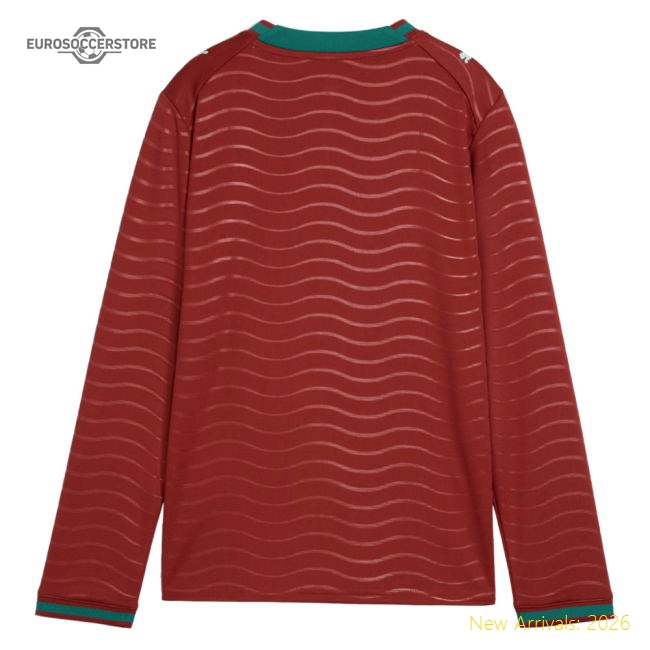 2026-2027 Portugal Long Sleeve Home Shirt (Kids)-Football Shirts Shop