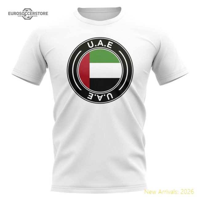 UAE Football Badge T-Shirt (White)-Football Shirts Shop