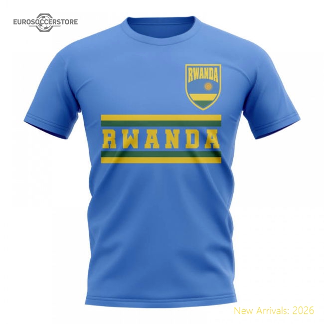 Rwanda Core Football Country T-Shirt (Sky)-Football Shirts Shop