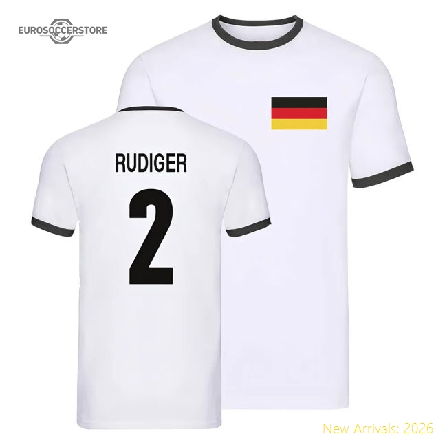 Germany Ringer T-Shirt (Antonio Rudiger 2)-Football Shirts Shop