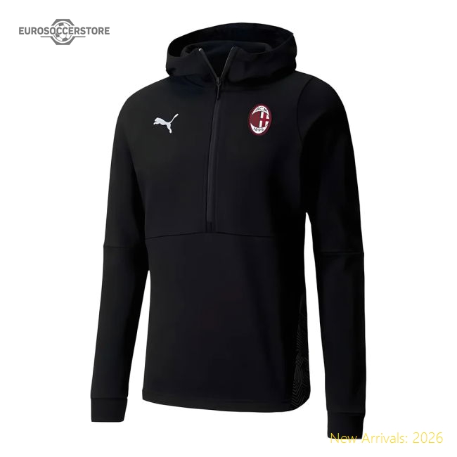 2020-2021 AC Milan Casuals Hoody (Black)-Football Shirts Shop