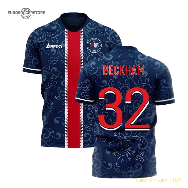 Paris 2025-2026 Home Concept Football Kit (Libero) (BECKHAM 32)-Football Shirts Shop