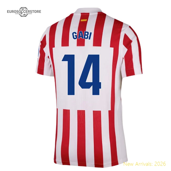 2025-2026 Atletico Madrid Home Authentic Shirt (Gabi 14)-Football Shirts Shop