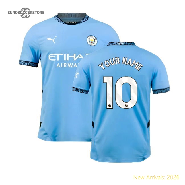 2024-2025 Man City Home Authentic Shirt (Your Name)-Football Shirts Shop