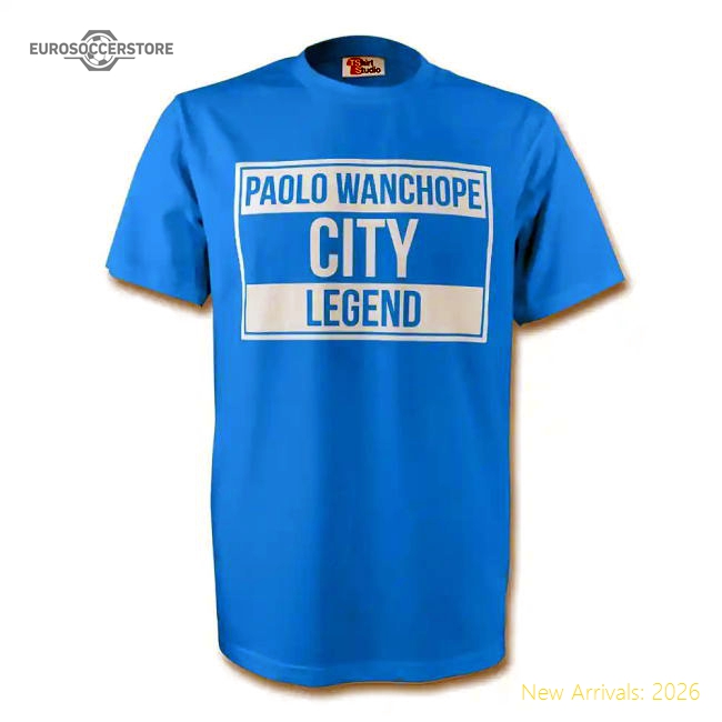 Paolo Wanchope Man City Legend Tee (sky Blue)-Football Shirts Shop