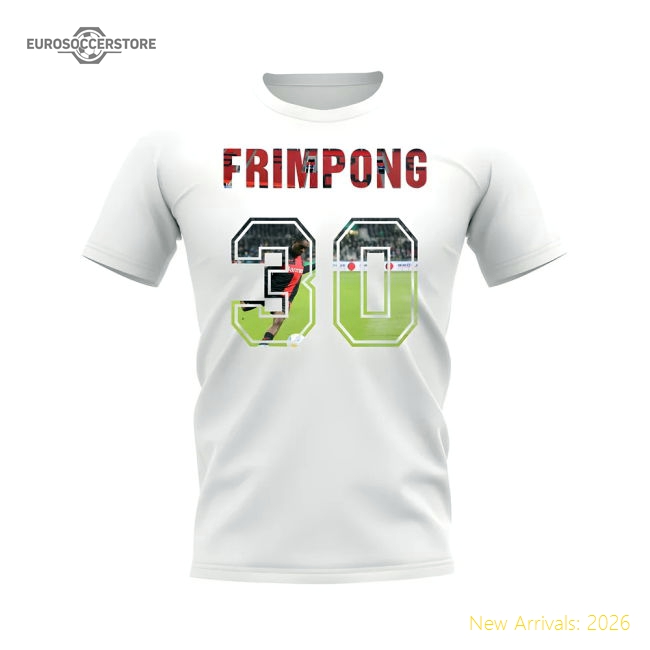 Jeremie Frimpong Name And Number Bayer Leverkusen T-Shirt (White)-Football Shirts Shop