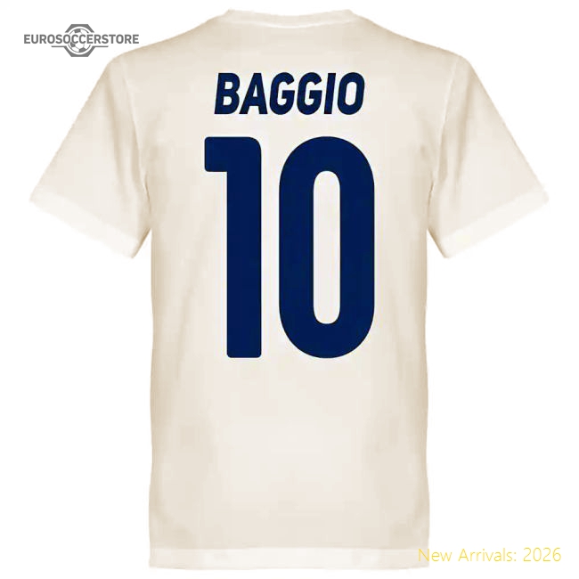 Brescia Roberto Baggio Team T-Shirt - White-Football Shirts Shop