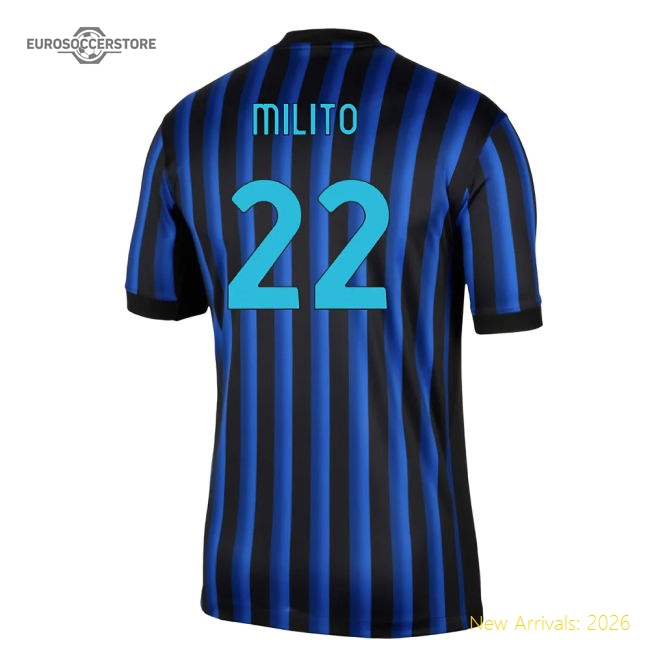 2025-2026 Inter Milan Home Shirt (Milito 22)-Football Shirts Shop