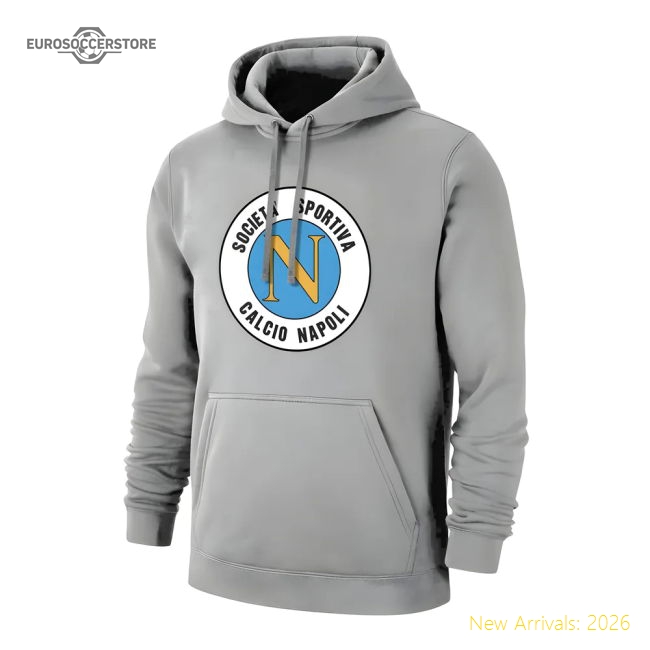 Napoli \'Retro Logo\' footer with hood - Grey-Football Shirts Shop