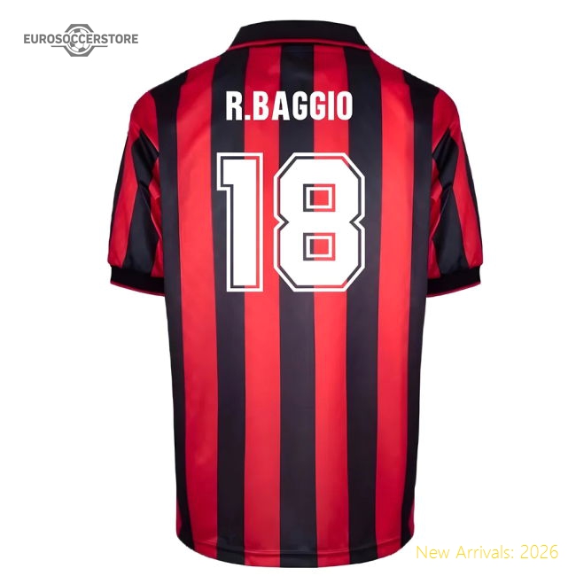 AC Milan 1996 Home Retro Shirt (R.Baggio 18)-Football Shirts Shop
