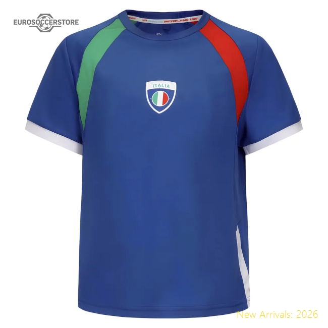 2025 Italy WEC Poly T-shirt (Blue) - Kids-Football Shirts Shop