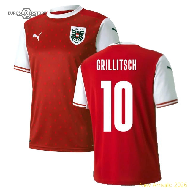 2020-2021 Austria Home Puma Football Shirt (GRILLITSCH 10)-Football Shirts Shop