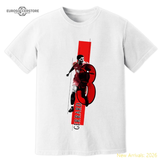 Steven Gerrard Liverpool Premier League Legend T-Shirt (White)-Football Shirts Shop