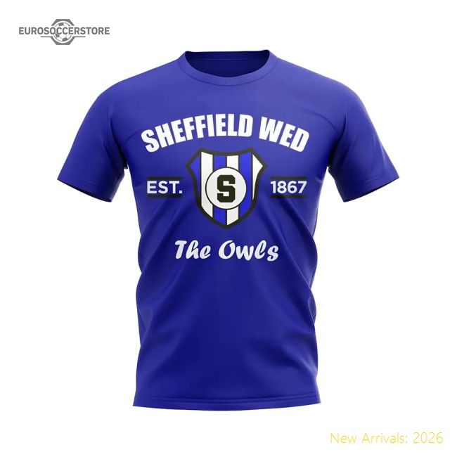 Sheffield Wednesday Established Football T-Shirt (Blue)-Football Shirts Shop