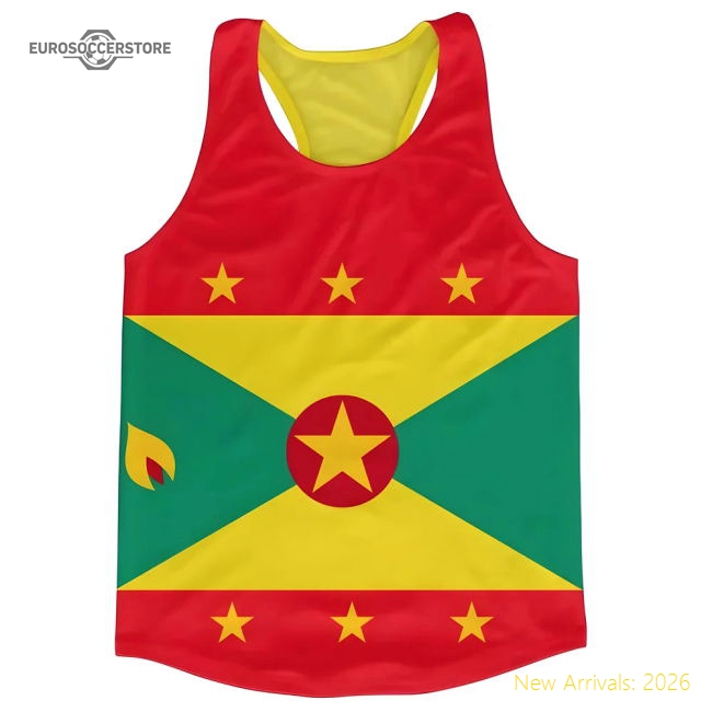 Grenada Flag Running Vest-Football Shirts Shop