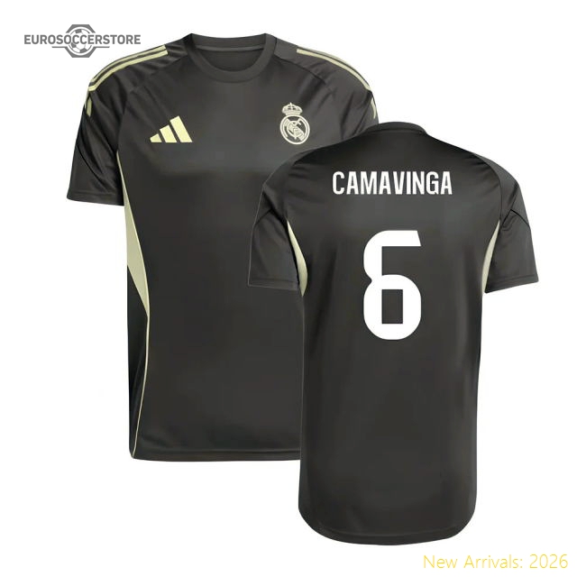 2025-2026 Real Madrid Training Jersey (Utility Grey) (Camavinga 6)-Football Shirts Shop