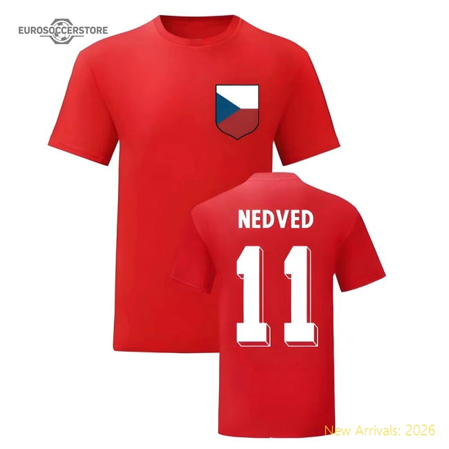Pavel Nedved Czech Republic National Hero Tee\'s (Red)-Football Shirts Shop