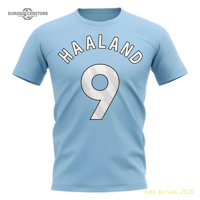 Erling Haaland Man City Hero T-shirt (Blue)-Football Shirts Shop