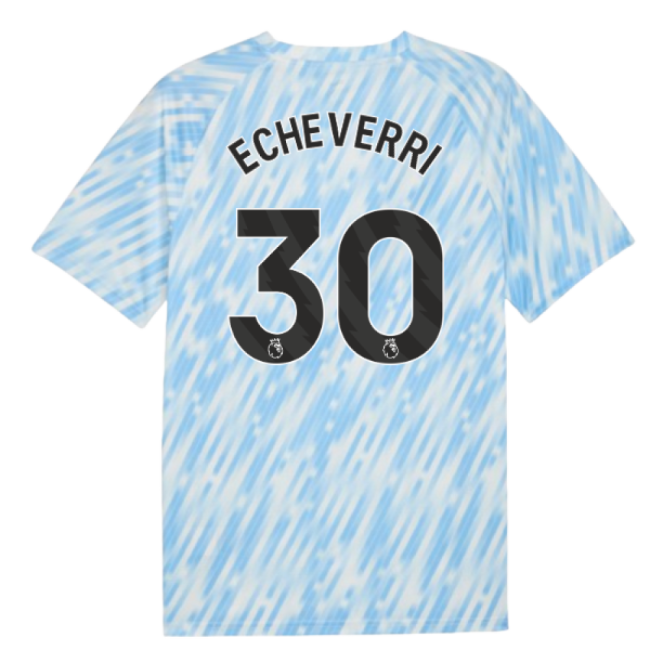 2025-2026 Man City Warm Up Jersey (Silver Sky) (Echeverri 30)-Football Shirts Shop