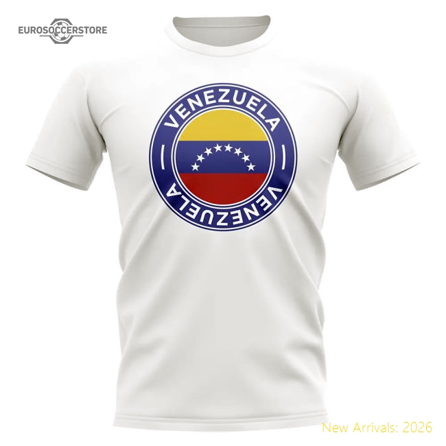 Venezuela Football Badge T-Shirt (White)-Football Shirts Shop