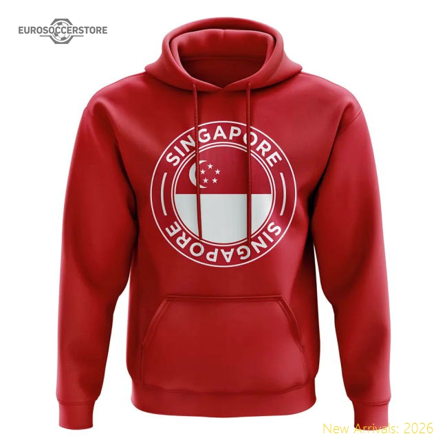Singapore Football Badge Hoodie (Red)-Football Shirts Shop