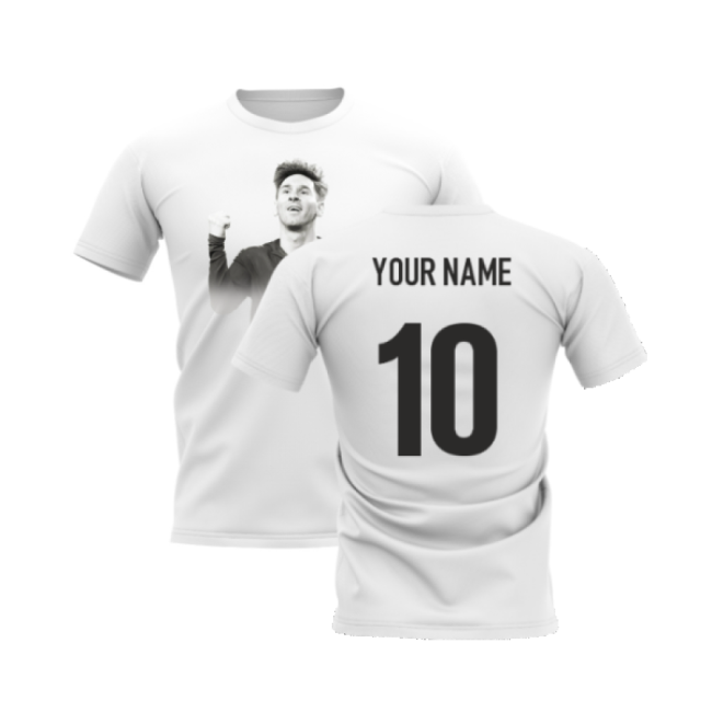 Lionel Messi Legend T-Shirt (White) (Your Name)-Football Shirts Shop