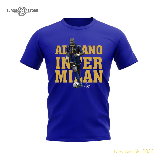 Adriano Inter Milan Player Tee (Blue)-Football Shirts Shop