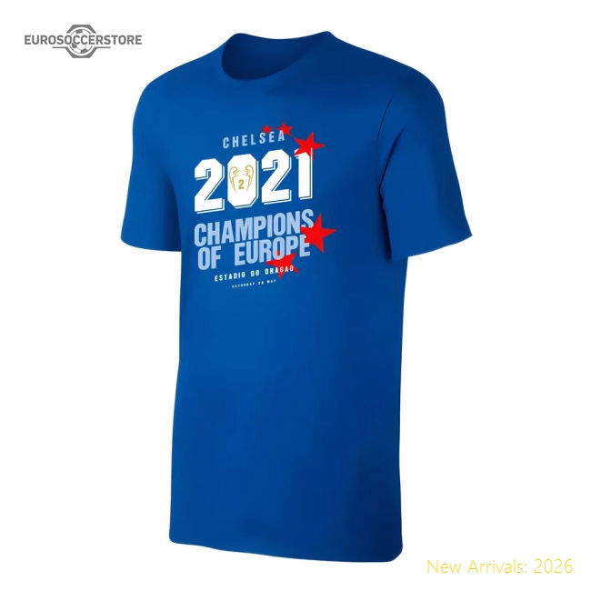 Chelsea CHAMPIONS OF EUROPE 2021 - Blue-Football Shirts Shop