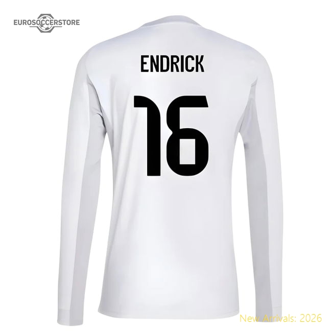 2025-2026 Real Madrid Long Sleeve Home Shirt (Endrick 16)-Football Shirts Shop
