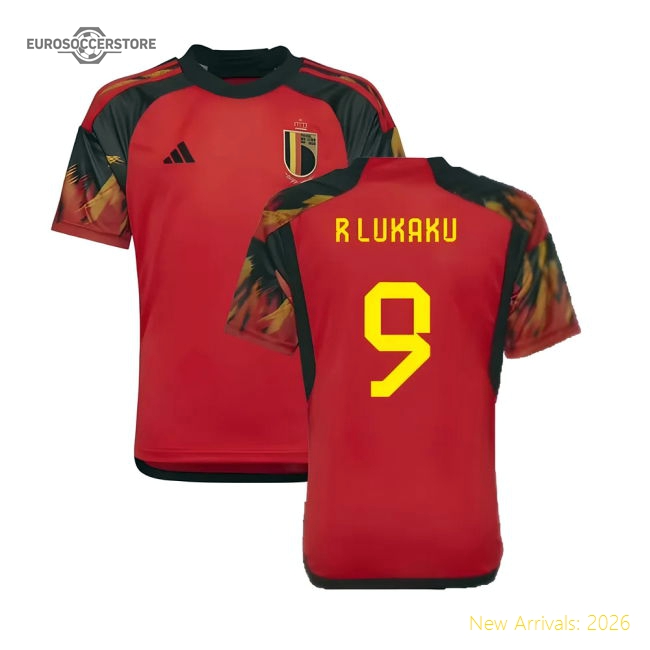 2022-2023 Belgium Home Shirt (Kids) (R Lukaku 9)-Football Shirts Shop