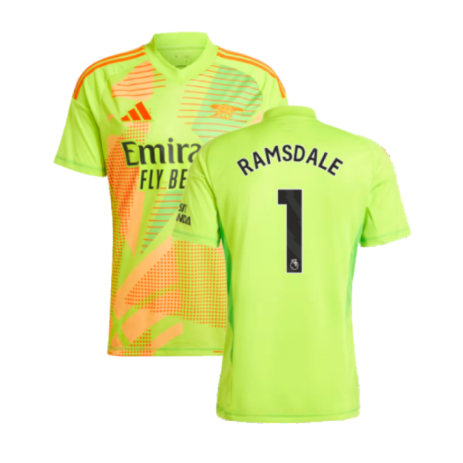 2024-2025 Arsenal Home Goalkeeper Shirt (Yellow) (Ramsdale 1)-Football Shirts Shop