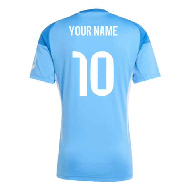 2025-2026 Real Madrid Home Goalkeeper Shirt (Blue) (Your Name)-Football Shirts Shop